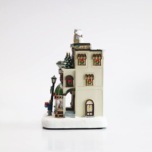 Moments In Time 11" H Resin Christmas Village Building, Frosty's Fine Jewelry Shop with LED Lights and Christmas Music - Power Adapter (Included) in Saudi Arabia