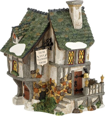 Department 56 Dickens' Village Six Jolly Fellowship Porters Lit House, 6.9 inch in Saudi Arabia