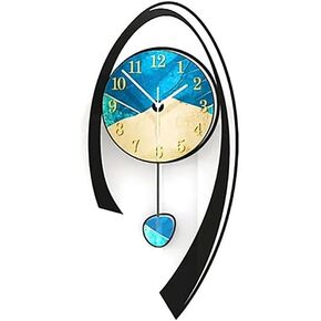 homary 24.8" Modern Acrylic Wall Clock Non Ticking Multi-Color Decoration Clocks for Living Room Bedroom Kitchen