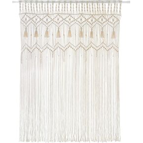 Mkono Macrame Curtain Large Boho Woven Wall Hanging Window Curtains Handmade Bohemian Decor for Window Doorway Closet Wedding Backdrop Arch Bedroom Living Room Apartment, 51''Wide x 70''Long in Saudi Arabia