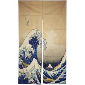 DIPPERION Doorway Curtain Tapestry Japanese Noren Curtain Tapestry Ukiyoe The Great Wave off Kanagawa Door Way Curtain Door Hanging tapestry in Saudi Arabia