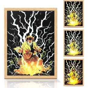 لوحة فنية مضيئة لزينيتسو، لوحة ديكورية باضاءة LED، لوحة فنية جدارية لديكور المنزل والغرفة وغرفة النوم والمكتب من واي واي بليان in Kuwait