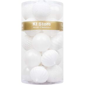 KI Store Autumnal Christmas Balls 34pcs 2.36-Inch Christmas Tree Decoration Ornaments for Xmas Tree Holiday Wreath Garland Decor Ornaments Hooks included in Saudi Arabia