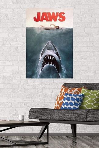 Trends International 24X36 Jaws - One Sheet Wall Poster, 24" x 36", Premium Unframed Version for Bedroom in Saudi Arabia