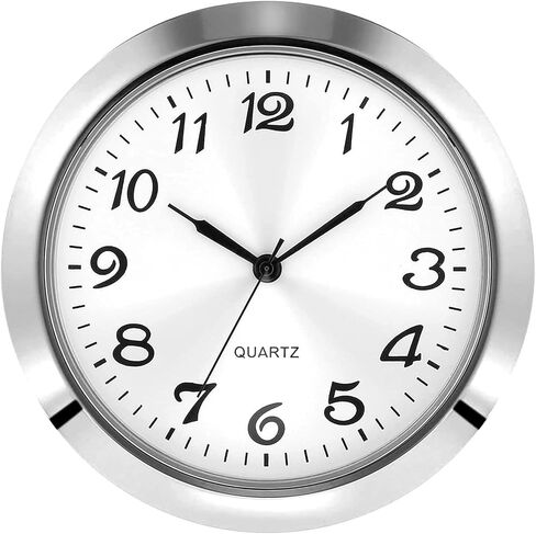 Hicarer 2-1/8 Inch (55 mm) Quartz Clock Insert, Zinc-alloy Metal Case, Arabic Numeral, White Face (Gold) in Kuwait
