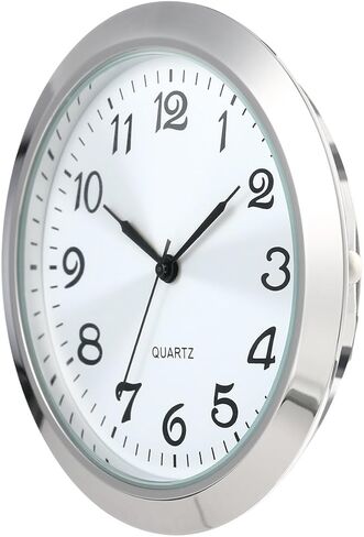 Hicarer 2-1/8 Inch (55 mm) Quartz Clock Insert, Zinc-alloy Metal Case, Arabic Numeral, White Face (Gold) in Kuwait