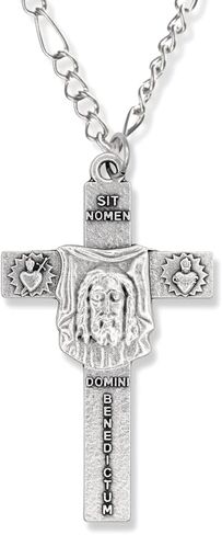 وجه المسيح / "بسم الله"؛ "ابتعد عني أيها الشيطان!" صليب - 2 1/4 بوصة in Kuwait