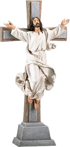 Joseph's Studio by Roman - Collection, 14" H Risen Christ Crucifix, Made from Resin, High Level of Craftsmanship and Attention to Detail, Durable and Long Lasting in Saudi Arabia