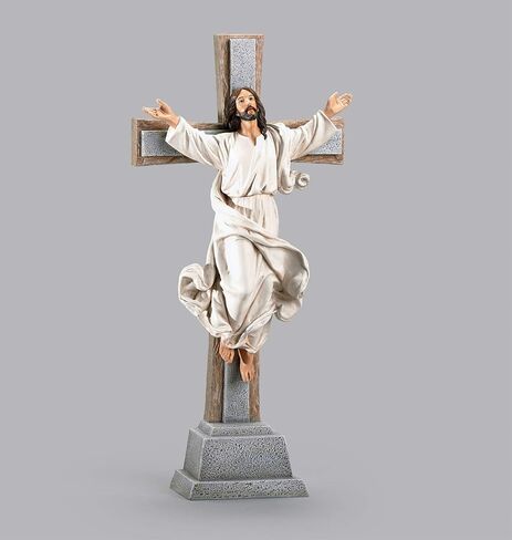 Joseph's Studio by Roman - Collection, 14" H Risen Christ Crucifix, Made from Resin, High Level of Craftsmanship and Attention to Detail, Durable and Long Lasting in Saudi Arabia