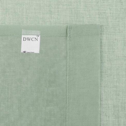 DWCN ستائر بيضاء شفافة من الكتان تبدو شبه شفافة فوال جروميت ستائر بيضاء لغرفة المعيشة وغرفة الطعام بطول 52 × 84 بوصة، مجموعة من لوحتين in Kuwait