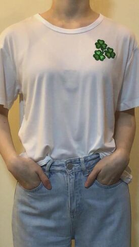 Shamrock Iron on Patch, St. Patrick's Day Irish Clover Embroidered Sew On Patches, Shamrock tshirt Women DIY in Saudi Arabia