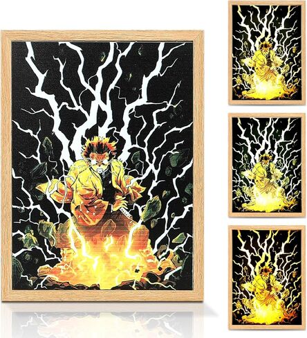 لوحة فنية مضيئة لزينيتسو، لوحة ديكورية باضاءة LED، لوحة فنية جدارية لديكور المنزل والغرفة وغرفة النوم والمكتب من واي واي بليان in Kuwait