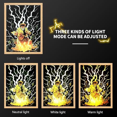 لوحة فنية مضيئة لزينيتسو، لوحة ديكورية باضاءة LED، لوحة فنية جدارية لديكور المنزل والغرفة وغرفة النوم والمكتب من واي واي بليان in Kuwait