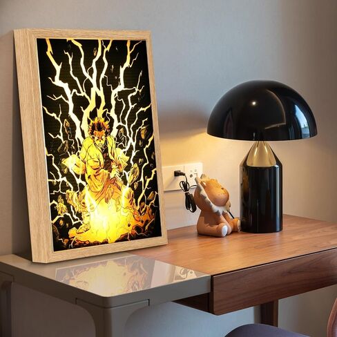 لوحة فنية مضيئة لزينيتسو، لوحة ديكورية باضاءة LED، لوحة فنية جدارية لديكور المنزل والغرفة وغرفة النوم والمكتب من واي واي بليان in Kuwait