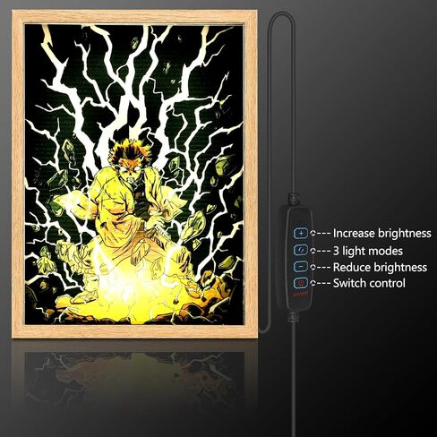 لوحة فنية مضيئة لزينيتسو، لوحة ديكورية باضاءة LED، لوحة فنية جدارية لديكور المنزل والغرفة وغرفة النوم والمكتب من واي واي بليان in Kuwait