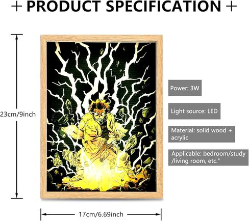 لوحة فنية مضيئة لزينيتسو، لوحة ديكورية باضاءة LED، لوحة فنية جدارية لديكور المنزل والغرفة وغرفة النوم والمكتب من واي واي بليان in Kuwait