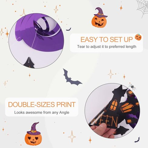 Halloween Hanging Decorations, 36PCS Ceiling Hanging Swirls Decor with Double Sided Cutouts, Halloween Decorations Indoor for Home, Office, Classroom in Saudi Arabia