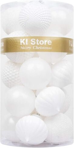 KI Store Autumnal Christmas Balls 34pcs 2.36-Inch Christmas Tree Decoration Ornaments for Xmas Tree Holiday Wreath Garland Decor Ornaments Hooks included in Kuwait