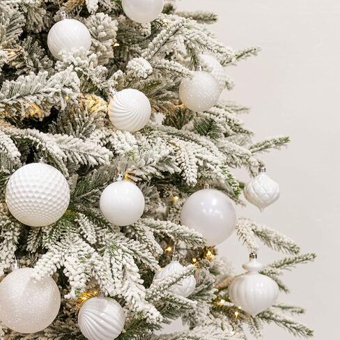 KI Store Autumnal Christmas Balls 34pcs 2.36-Inch Christmas Tree Decoration Ornaments for Xmas Tree Holiday Wreath Garland Decor Ornaments Hooks included in Kuwait