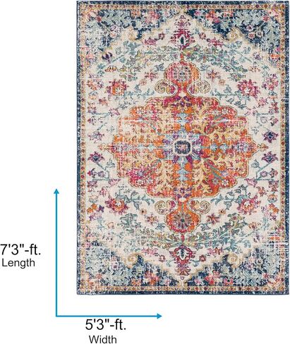 Livabliss Odelia Vintage Bohemian Area Rug,2' x 3',Beige in Saudi Arabia