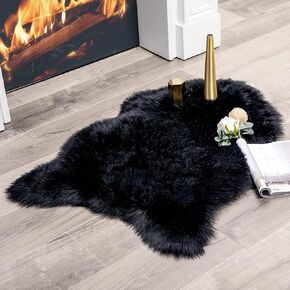 MIULEE Christmas Fluffy Rug Soft Shaggy Faux Fur Area Rug Luxury Plush Sheepskin Carpet for Bedroom Living Room Sofa Chair 2 x 3 Feet, Aqua Green