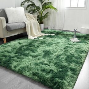 Large Area Rugs for Living Room, 3x5 Feet Deep-Green Shaggy Rug Fluffy Throw Carpets, Ultra Soft Plush Modern Indoor Fuzzy Rugs for Bedroom Girls Kids Nursery Room Dorm Home Decor in Saudi Arabia