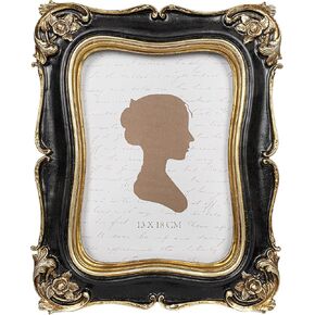 Sunlit Vintage Picture Frame 4x6 Inch, Luxury Antique Photo Frames with Glass Front, Photo Display, Tabletop Wall Hanging, Gift Ideas, Black and Gold