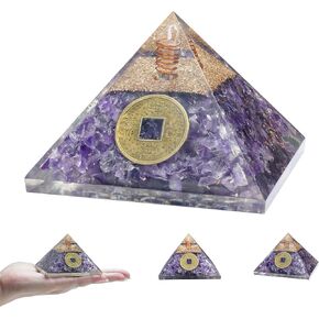 Crocon Orgone Pyramids of 7 Colors Onyx (Set of 7) Handmade Healing Pyramid Set orgonite Reiki Charged organite Home Table Office Decoration Positive Energy Enlightened Meditation 20-25 mm. in Saudi Arabia