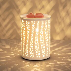 PALANCHY Wax Melt Warmer Ceramic Oil Burner Electric Candle Wax Warmer Burner Melter Fragrance Warmer for Home Office Bedroom Aromatherapy Gift & Decor 2 Bulbs Included Gift Box Packaged