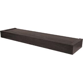 HIGH & MIGHTY 515603 Modern 18" Floating Shelf Holds up to 15lbs, Easy Tool-Free Dry Wall Installation, Flat, Retail Packaging, Espresso