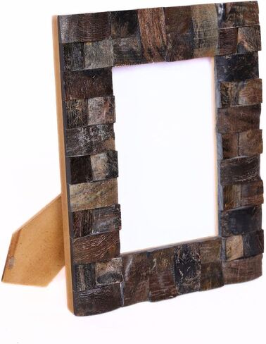 قرن منحوت يدويًا من indoStrides وإطار صورة ريفي من خشب MDF مقاس 4×6 للاستخدام على سطح الطاولة in Kuwait