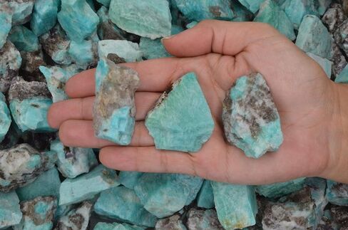 Fantasia Materials: 1 lb Amazonite Rough Stones from Madagascar in Kuwait