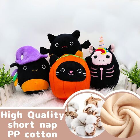 VPPCF 4Pcs Halloween Plush Stuffed Animal Skeleton Black Cat Plush Pillow Toys - Kawaii Pumpkin Cat Pillow Spider Cat Plushie,Collectible Gifts for Kid Fans Adults Birthday Gifts,Halloween Home Decor in Saudi Arabia