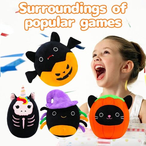 VPPCF 4Pcs Halloween Plush Stuffed Animal Skeleton Black Cat Plush Pillow Toys - Kawaii Pumpkin Cat Pillow Spider Cat Plushie,Collectible Gifts for Kid Fans Adults Birthday Gifts,Halloween Home Decor in Saudi Arabia