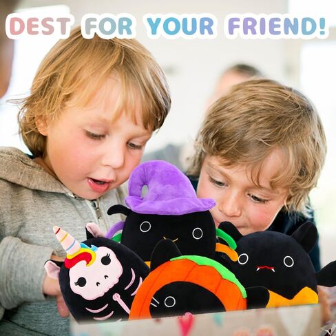 VPPCF 4Pcs Halloween Plush Stuffed Animal Skeleton Black Cat Plush Pillow Toys - Kawaii Pumpkin Cat Pillow Spider Cat Plushie,Collectible Gifts for Kid Fans Adults Birthday Gifts,Halloween Home Decor in Saudi Arabia
