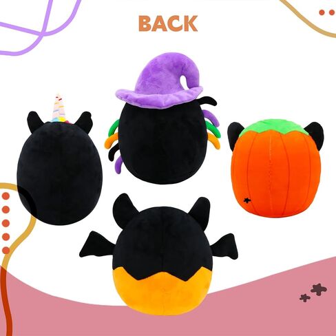 VPPCF 4Pcs Halloween Plush Stuffed Animal Skeleton Black Cat Plush Pillow Toys - Kawaii Pumpkin Cat Pillow Spider Cat Plushie,Collectible Gifts for Kid Fans Adults Birthday Gifts,Halloween Home Decor in Saudi Arabia