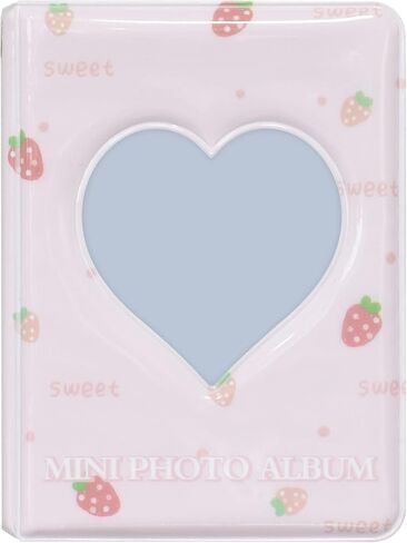 3 بوصة Kpop Photocard حامل كتاب Photocard Binder، Babyfond Mini Photo Album، Love Heart Hollow Small Photo Card Book Kpop Album Binder 40 جيوب (وردي B) in Kuwait
