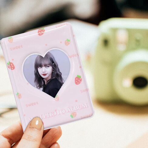 3 بوصة Kpop Photocard حامل كتاب Photocard Binder، Babyfond Mini Photo Album، Love Heart Hollow Small Photo Card Book Kpop Album Binder 40 جيوب (وردي B) in Kuwait
