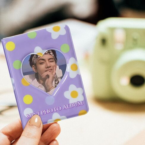 3 بوصة Kpop Photocard حامل كتاب Photocard Binder، Babyfond Mini Photo Album، Love Heart Hollow Small Photo Card Book Kpop Album Binder 40 جيوب (وردي B) in Kuwait
