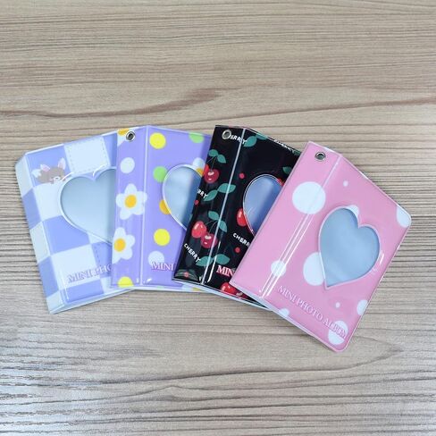 3 بوصة Kpop Photocard حامل كتاب Photocard Binder، Babyfond Mini Photo Album، Love Heart Hollow Small Photo Card Book Kpop Album Binder 40 جيوب (وردي B) in Kuwait