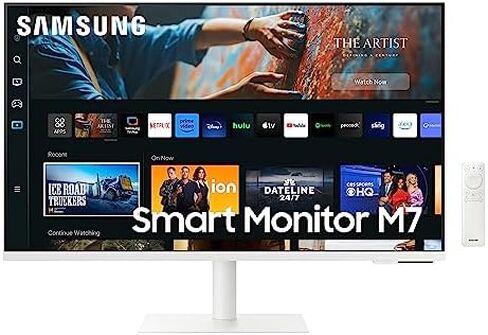 سامسونج 43 بوصة M70B Series 4K UHD USB-C شاشة ذكية وتلفزيون بث مباشر، 4 مللي ثانية، 60 هرتز، HDR10، شاشة لاسلكية، محاور الألعاب وإنترنت الأشياء، Alexa مدمج، 2022، LS43BM702UNXZA، أسود in Kuwait