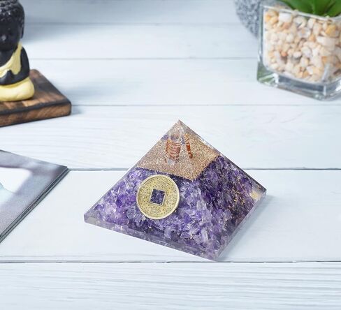 Crocon Orgone Pyramids of 7 Colors Onyx (Set of 7) Handmade Healing Pyramid Set orgonite Reiki Charged organite Home Table Office Decoration Positive Energy Enlightened Meditation 20-25 mm. in Kuwait