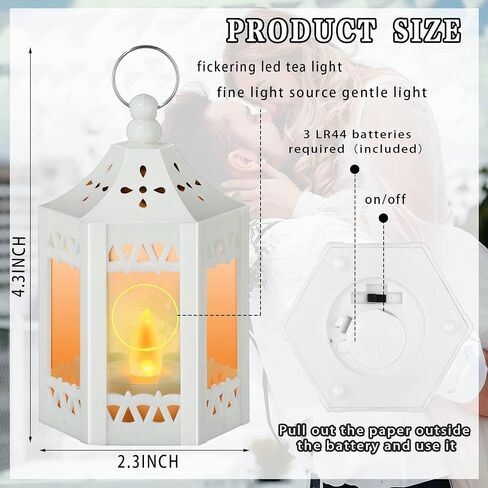 20 Pcs Halloween Vintage Candle Lantern LED Lantern with LED Candles Wedding Lanterns Decorative with Shining Decor LED Vintage Hanging Tealight Lantern for Table Home Party Decor (Black) in Kuwait