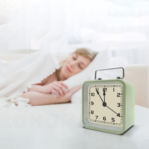 Retro Small Alarm Clock, Silent Quartz Movement with Night Light, Decorative Non Ticking Hanging for Kids Living Room, Office, Desk, Bedroom, Bedside, Hotel, Shelf, Nightstand (Dark Blue) in Kuwait