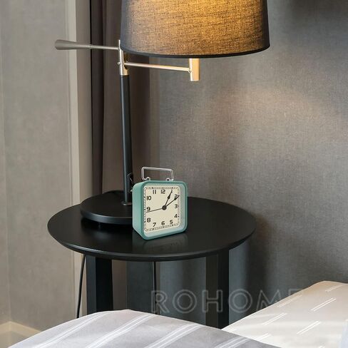 Retro Small Alarm Clock, Silent Quartz Movement with Night Light, Decorative Non Ticking Hanging for Kids Living Room, Office, Desk, Bedroom, Bedside, Hotel, Shelf, Nightstand (Dark Blue) in Kuwait