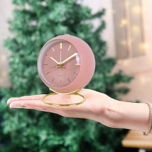Small Alarm Clocks, Classic Retro Analog Cute Simple Design Small Desk Clock with No-Ticking Battery Operated Silent Backlight for Kids/Bedroom/Bedside Desktop/Kitchen/Travel (Blue) in Saudi Arabia