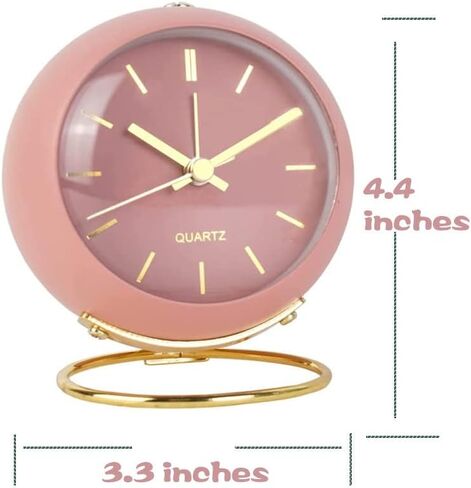 Small Alarm Clocks, Classic Retro Analog Cute Simple Design Small Desk Clock with No-Ticking Battery Operated Silent Backlight for Kids/Bedroom/Bedside Desktop/Kitchen/Travel (Blue) in Saudi Arabia