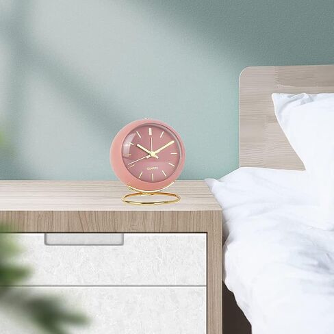 Small Alarm Clocks, Classic Retro Analog Cute Simple Design Small Desk Clock with No-Ticking Battery Operated Silent Backlight for Kids/Bedroom/Bedside Desktop/Kitchen/Travel (Blue) in Saudi Arabia