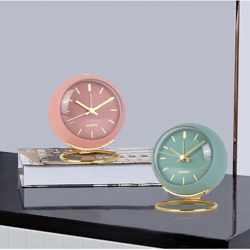 Small Alarm Clocks, Classic Retro Analog Cute Simple Design Small Desk Clock with No-Ticking Battery Operated Silent Backlight for Kids/Bedroom/Bedside Desktop/Kitchen/Travel (Blue) in Saudi Arabia