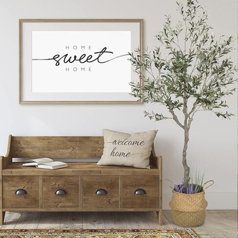 Artificial Olive Tree, 82 Inches Tall - Fake Floor Plant for Modern Home Decor - Living Room, Bedroom, Balcony - Faux Potted Trees for Indoor or Outdoor - Includes Seagrass Belly Basket in Saudi Arabia